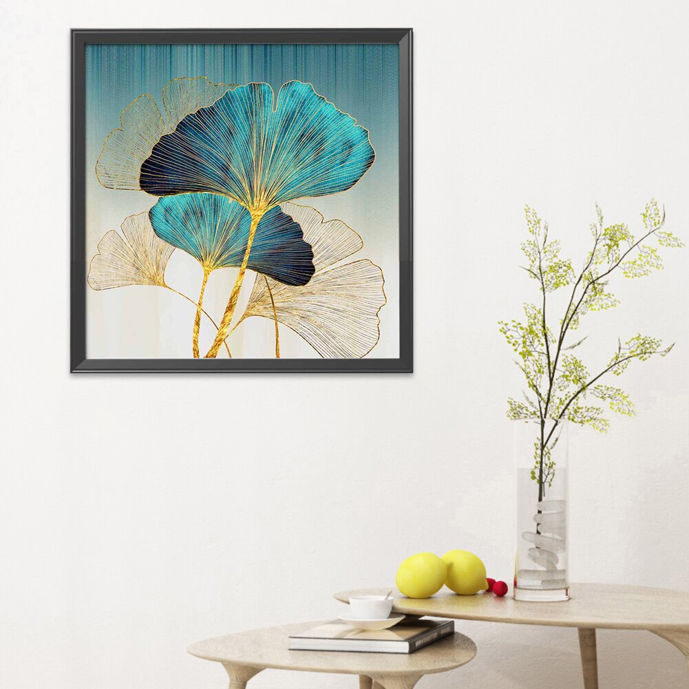 Ginkgo Blad Kruissteek Stilleven Serie Kit Ecologische Katoenen Draad 11CT Gedrukt Borduurwerk Diy Decoratie 60x60cm