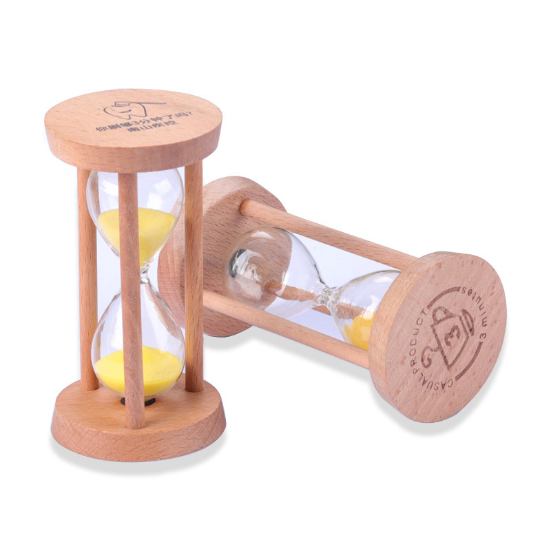 3/5 Min Houten Zandloper Desktop Decoratie Zand Klok Creatieve Timer Kid Game Douche Timer Moderne Woninginrichting 1pcs