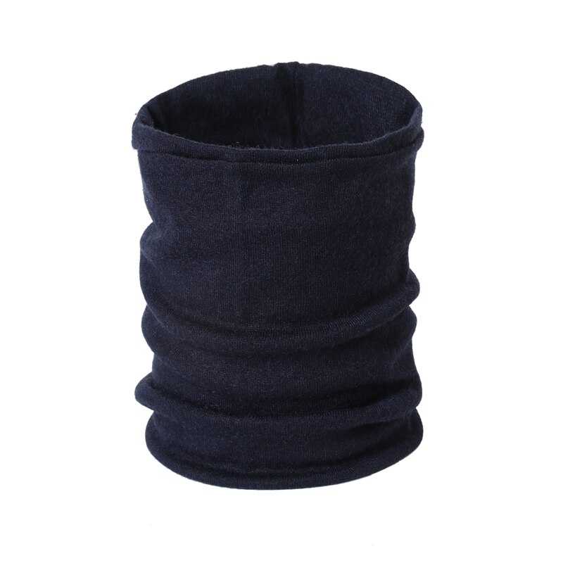 Winter Ring Nacken Schal Frauen Feste Kaschmir Snood Nacken Schals Baumwolle Ich bin Freien Warme Runde Schals für Männer Maske Thermische unisex: Marine