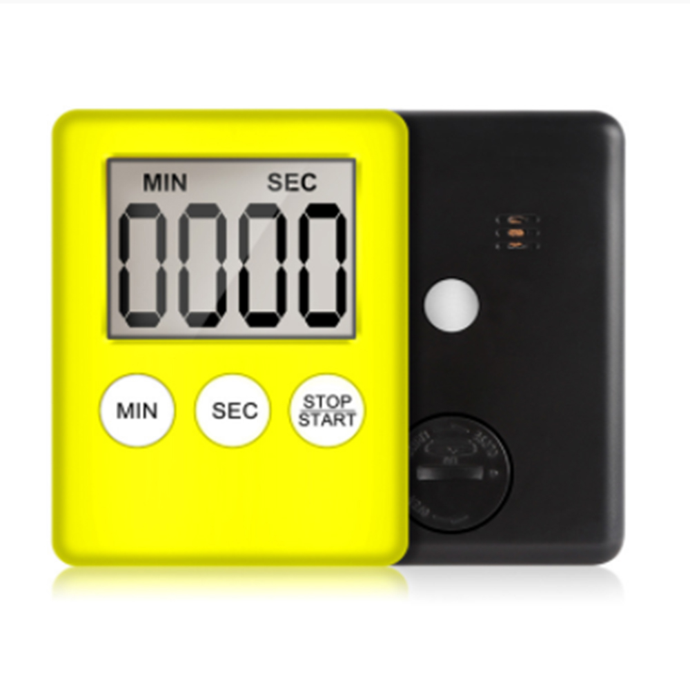 ​Ultra-thin Digital Kitchen Timer With Magnetic Rear LCD Display Can Display Minute Countdown Reminder Accessories: Yellow
