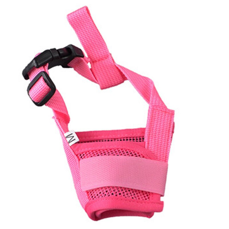 Muselière ajustable en Nylon pour chien, Anti-tissu, doux et confortable, morsure sans aboiement, à mâcher: Rose / XXL