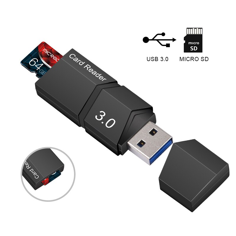 Original U1-U3 Class 10 High Speed Micro SD Card 8gb 16gb 32gb 64gb 128gb TF card Flash card for smartphone: USB3.0 Card Reader