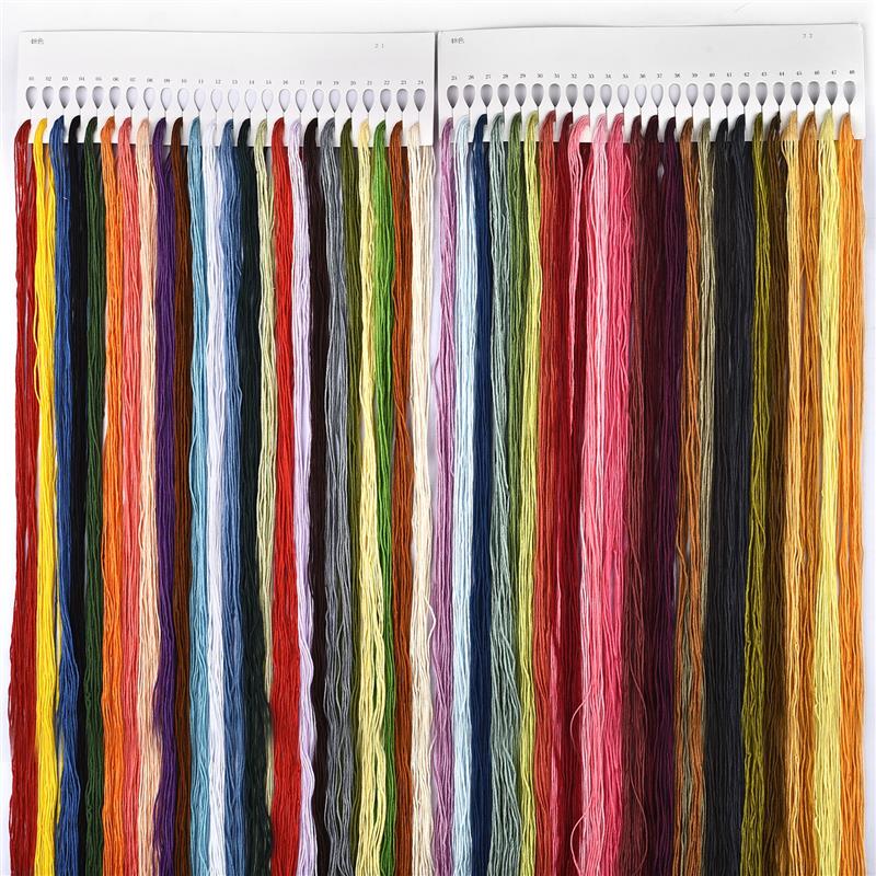 12pcs Embroidery Thread Gradient Colors Thread Cross Stitch Cotton Sewing Skeins Embroidery Thread Floss Kit DIY Sewing Tools: 48 colors