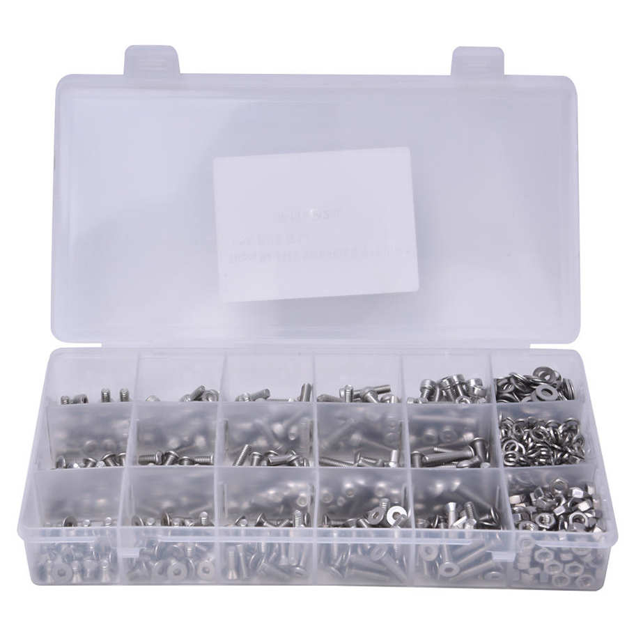 stainless wire sleeve insert threaded inserts 840 Pcs Screw Kit Pan Cylindrical Flat Screw Nut Washer Assortment Kit