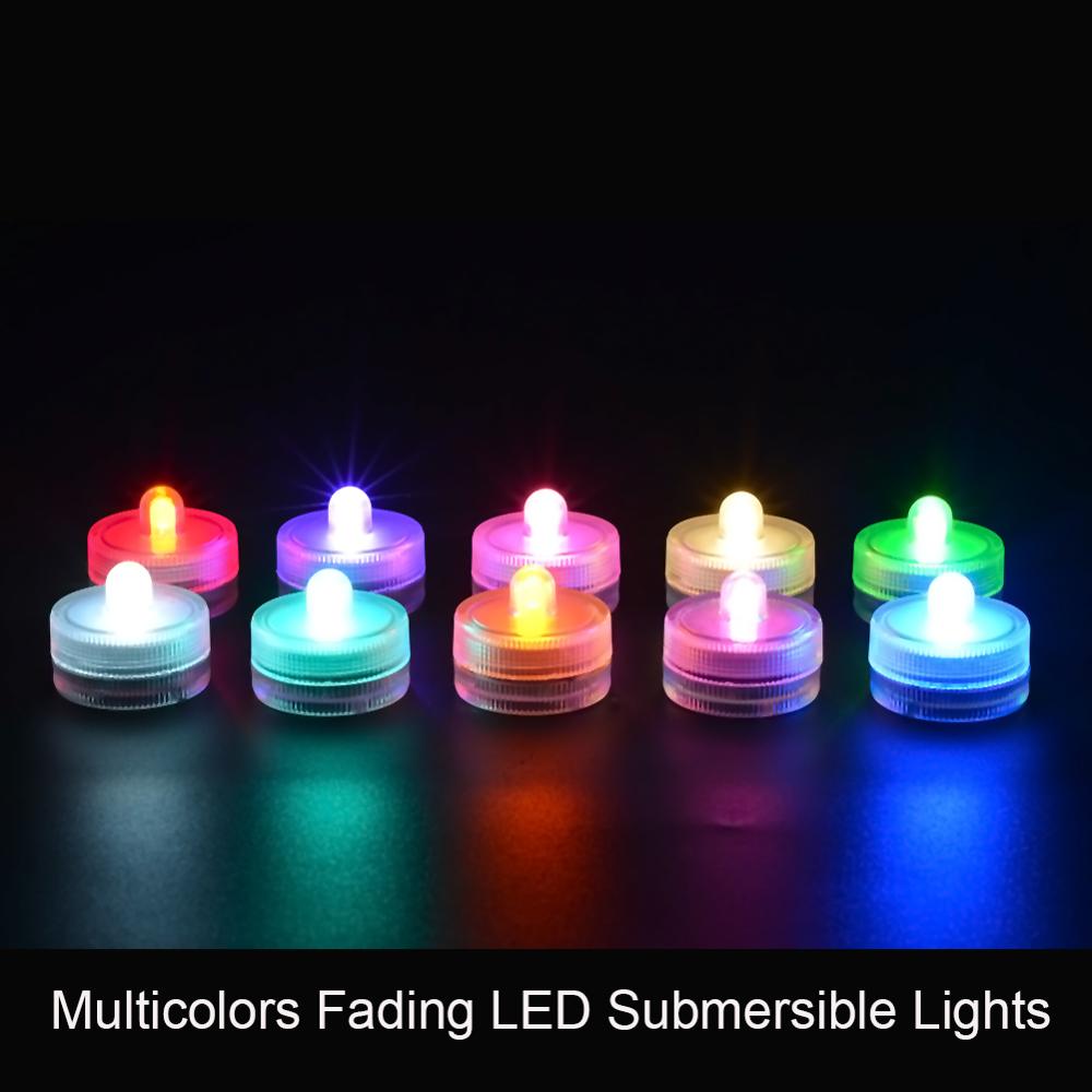 Kitosun 24pcs Waterproof Underwater Battery Powered Submersible LED Tea Lights Candle for Wedding Party Halloween