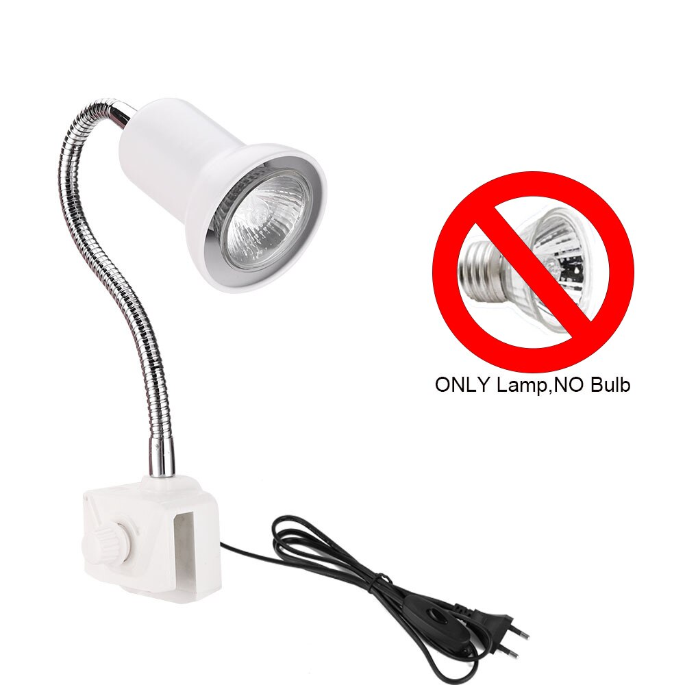 25/50/75W Aquarium Infrarood Verwarming Voor Turtles Lamp Reptielen Verwarming Licht Ceramices Socket 360 Draaibare Klem 11Mm Geknipt Tan: LAMP NOT BULB