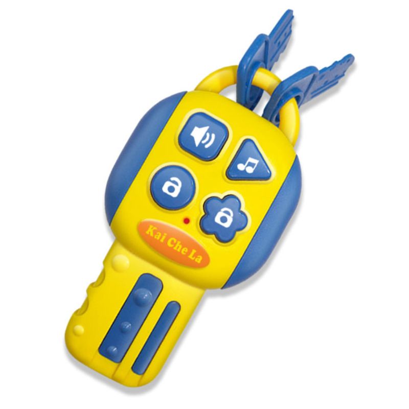 Car Key Lock Toy Remote Control Musical Flash Toys Baby Early Educational for Infants Toddlers Kids: Yellow