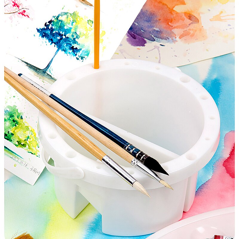 Kunstværktøj bærbar pen vaskepotte malerbørster vaske spand akvarel oliemaleri børste vaskemaskine kunstredskaber