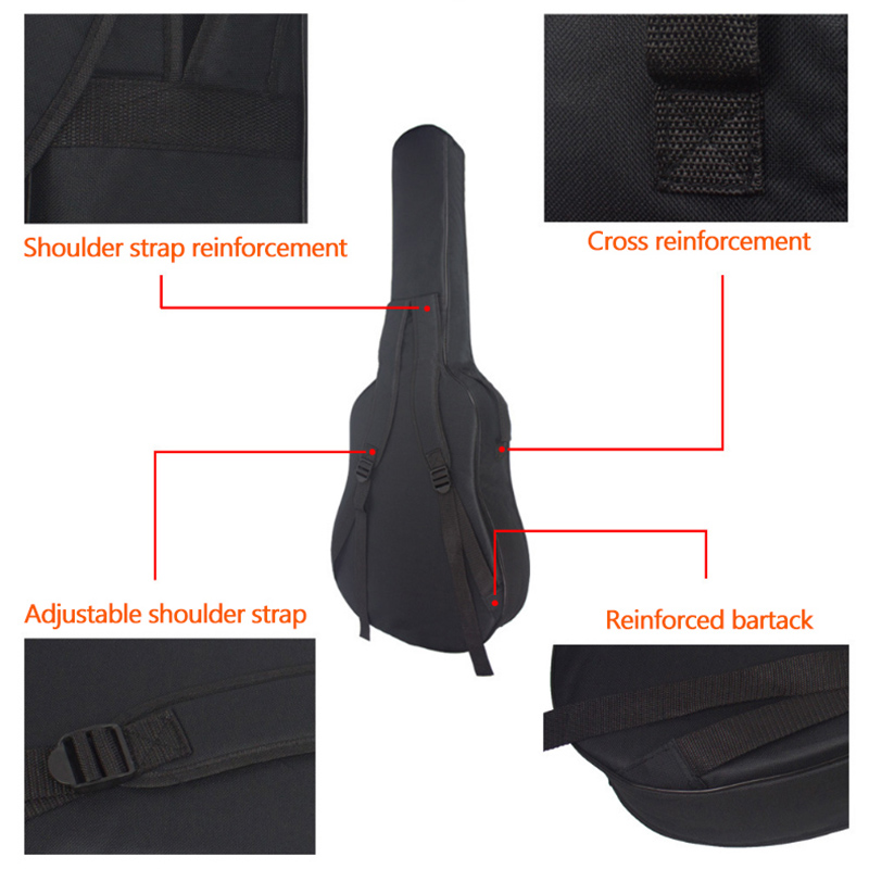 36/38 tommer klassisk guitar taske 40/41 tommer dobbelt skulderrem akustisk guitar rygsæk bomuld fortykkelse blødt betræk  xa846m