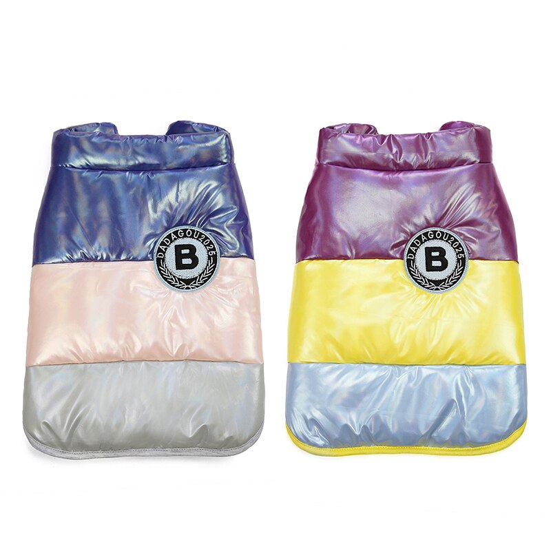 Vinter hundkläder ärmlös hundkappa tricolor tjock varm bomullsväst hundjacka fransk bulldog york ropa para perro