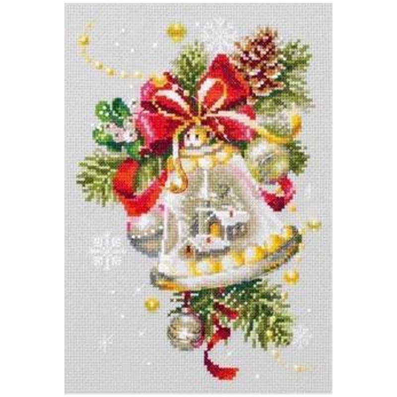 Natal vela sinos padrões contados ponto cruz 11ct 14ct 16ct 18ct diy kit de ponto cruz bordado chinês conjunto: Christmas bells / 18CT white canvas