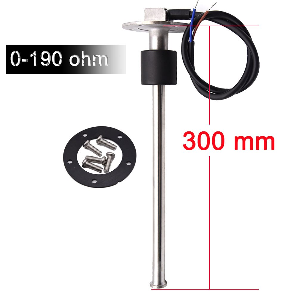 Olje væske tank drivstoff vannnivå sensor båt drivstoff sende enhet marine lastebil bil rv måler sensor 0-190 ohm rustfritt stål 300mm: 300mm 0-190 ohm