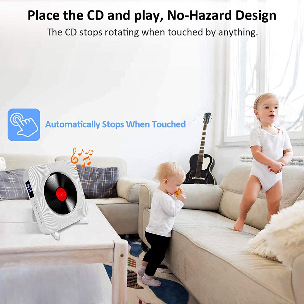 Bluetooth Cd Speler Met Lcd-scherm Fm Ingebouwde Hifi Luidsprekers MP3 Aux Sd Ons