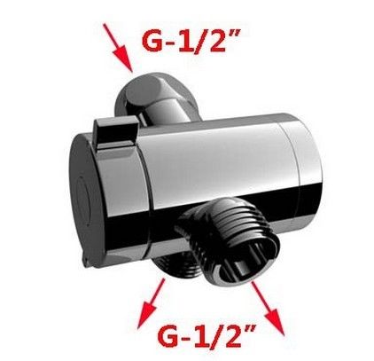 3 way Douchekop Omschakelklep-G1/2 "Drie Manier T-adapter Valve voor Bidet