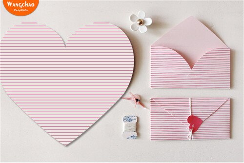 2 stk/pose gør det selv pink mini hjerte lykønskningskort fødselsdagskort kærlighedsbrev bryllup invitationer takkekort valentinsdag kort