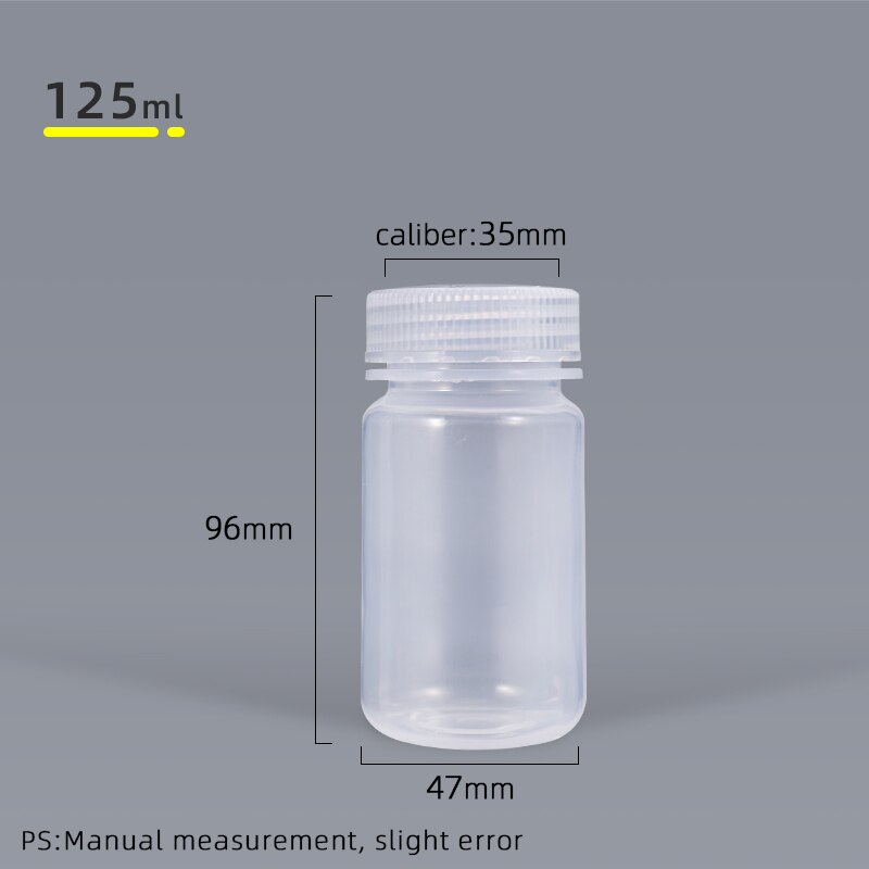 UMETASS Empty Plastic Bottle with Lid Food Grade cosmetic container travel Refillable Bottle 20ml/30ml/40ml/100ml/250m/500ml: 125ML-clear-PP