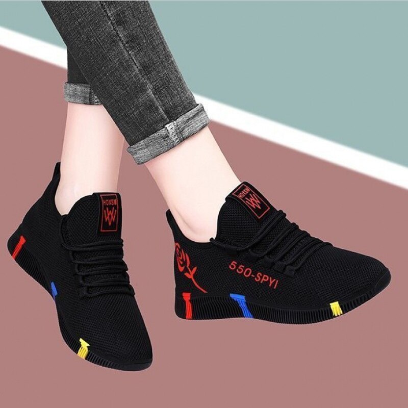 Frauen Tennis Schuhe Rose Weiche Turnschuhe Frau Sportlich Atmungsaktive Sport Schuhe Korb Air Mesh Schuhe Zapatillas Mujer: Rot / 7