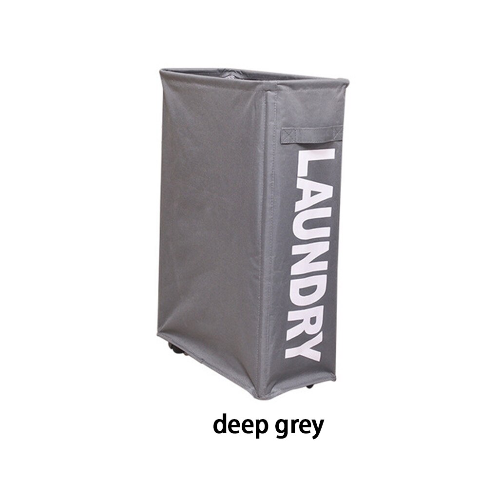 Cesta de lavandería para baño, cesta de ropa sucia resistente al agua con ruedas pivotantes, cesta plegable, cestas de almacenamiento de ropa organizadora: dark gray