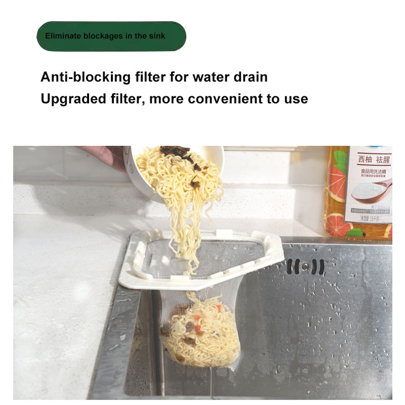 Dreieck Waschbecken Sieb + Einweg Filter Netz Abfall Kollektor Küche Waschbecken Filter Anti-verstopfen Sieb Gittergewebe Für Küche Gerät