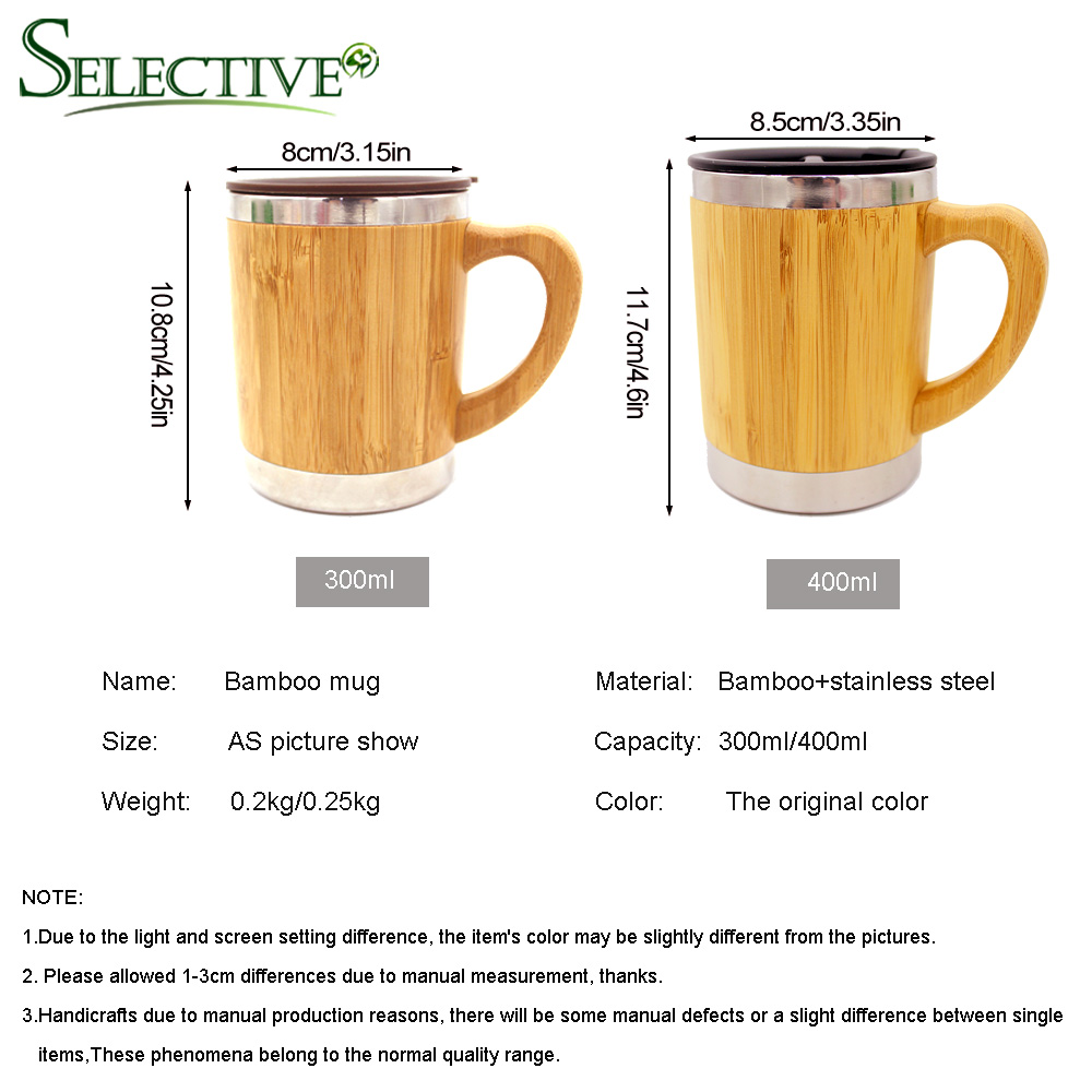 Natuurlijke Bamboe Mok met Roestvrijstalen Voering Creatieve Vacuüm Cup Koffie Melk Mok Met Deksel reizen Mok