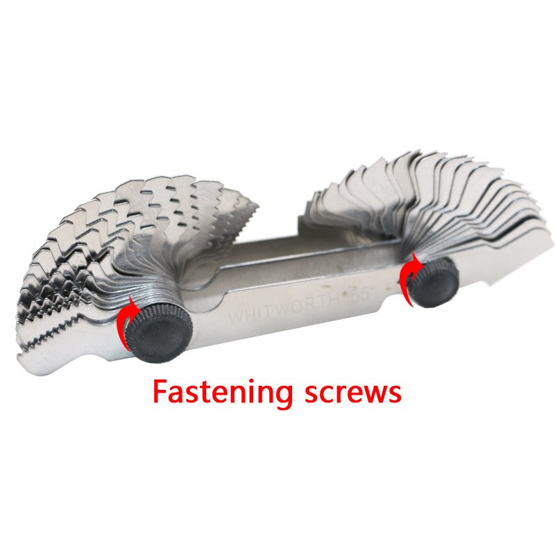 JIGONG Thread Plug Gage Stainless Steel Metric Screw Pitch 52pcs 60 and 55 Degree Thread Measuring Gage Gauge