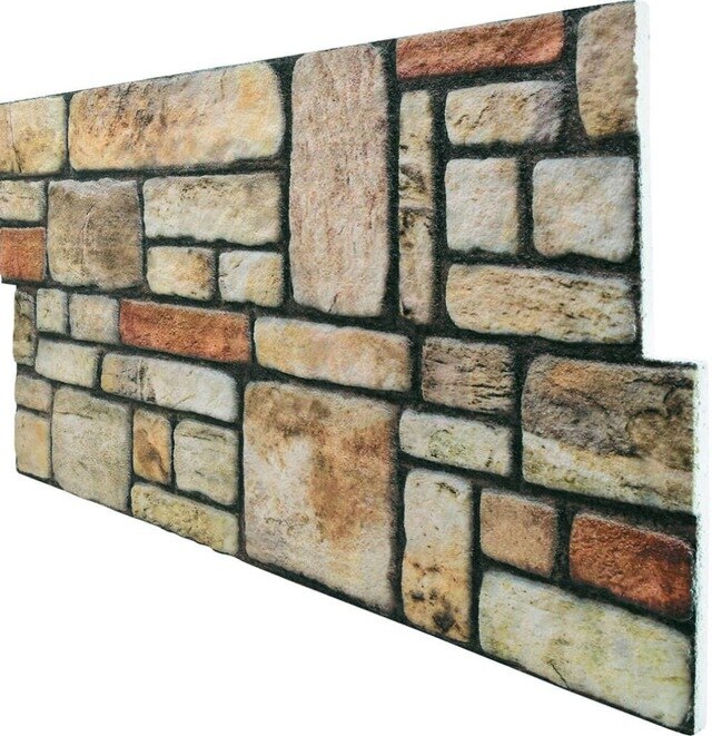 Multi Color Stone Pattern 3D Dimensional Styrofoam Wall Panel 405658898