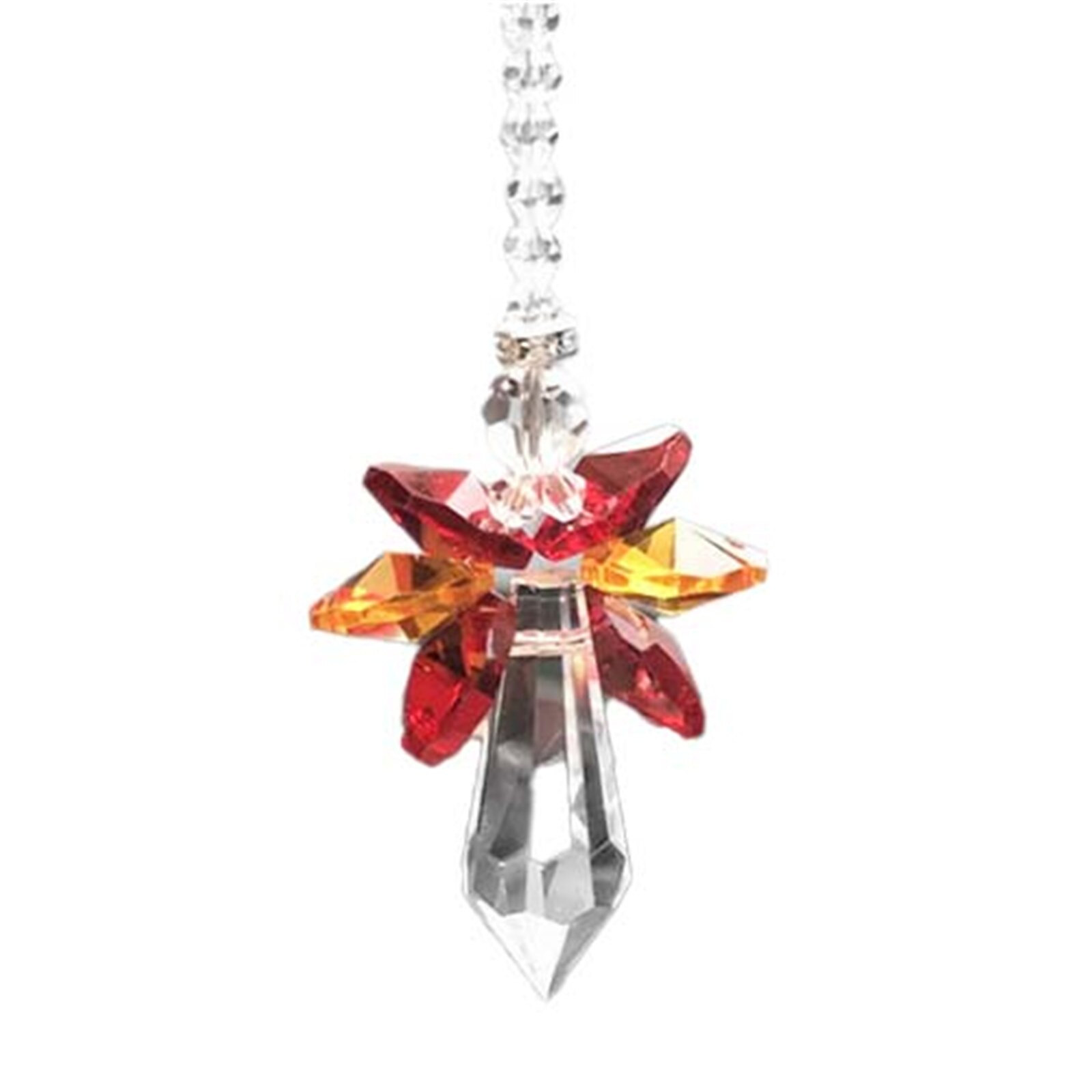 Crystal Ornaments Modern Rainbow Crystal Angel Chakra Suncatcher Car Charm Pendant Hanging Decorations room decoration Ornaments: C