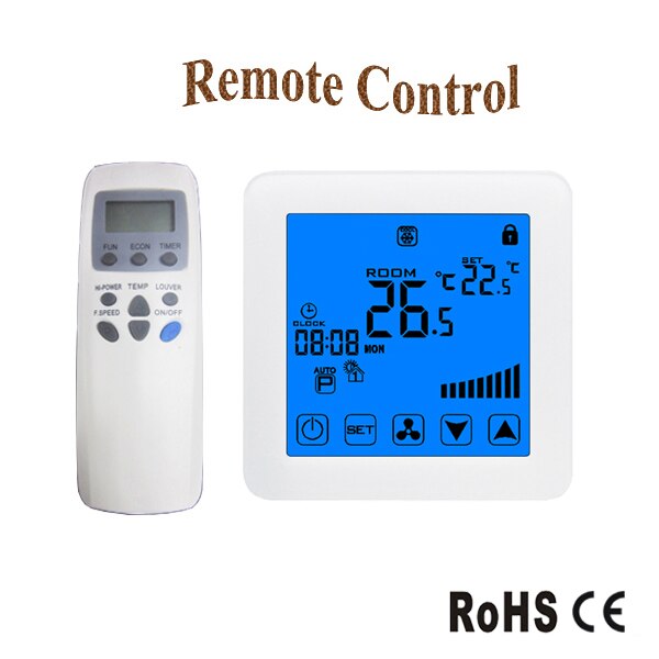 240VAC Modbus& RS485 RTU-Fan coil air conditioner thermostat 2Pipe heat or cool