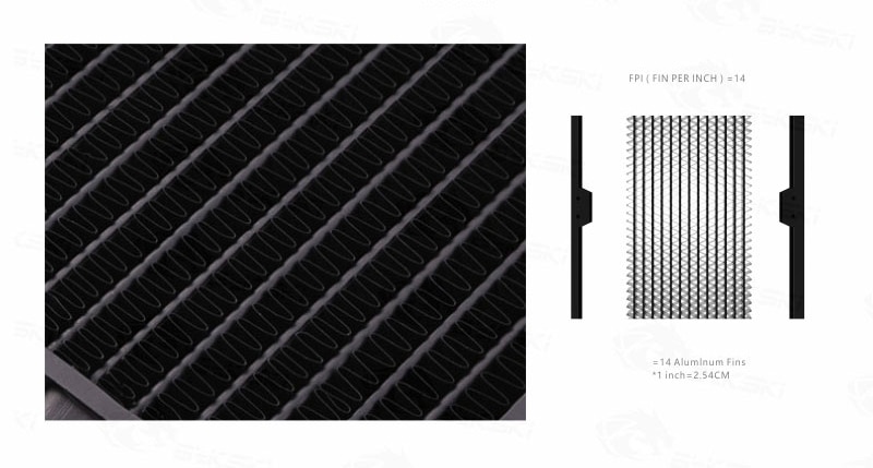 Bykski 28mm tyk kobber 240mm computer vandudledning væske varmeveksler enkelt række radiator til 12cm blæsere b -240rd- m