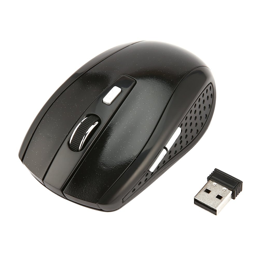 2.4Ghz Wireless Mouse 1600Dpi Portable Intelligent Gaming Mouse Optical Rolling Gamer Mice USB Receiver For PC Laptop Computer: black