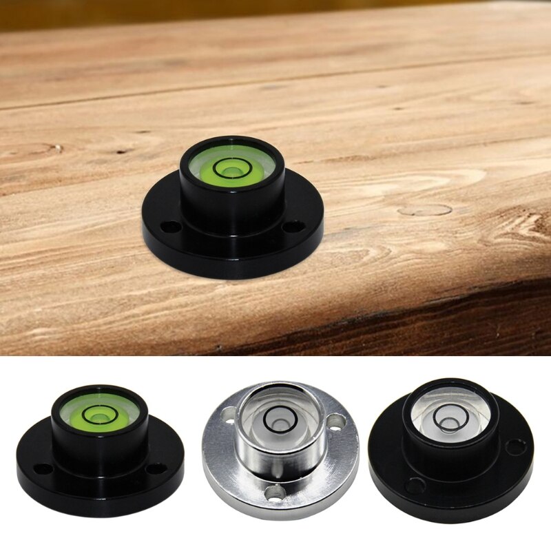 Metal Circular Angle Spirit Bubble Spirit Level 28mm Diameter Surface Level Bulls Eye Bullseye Round Green/White Liquid