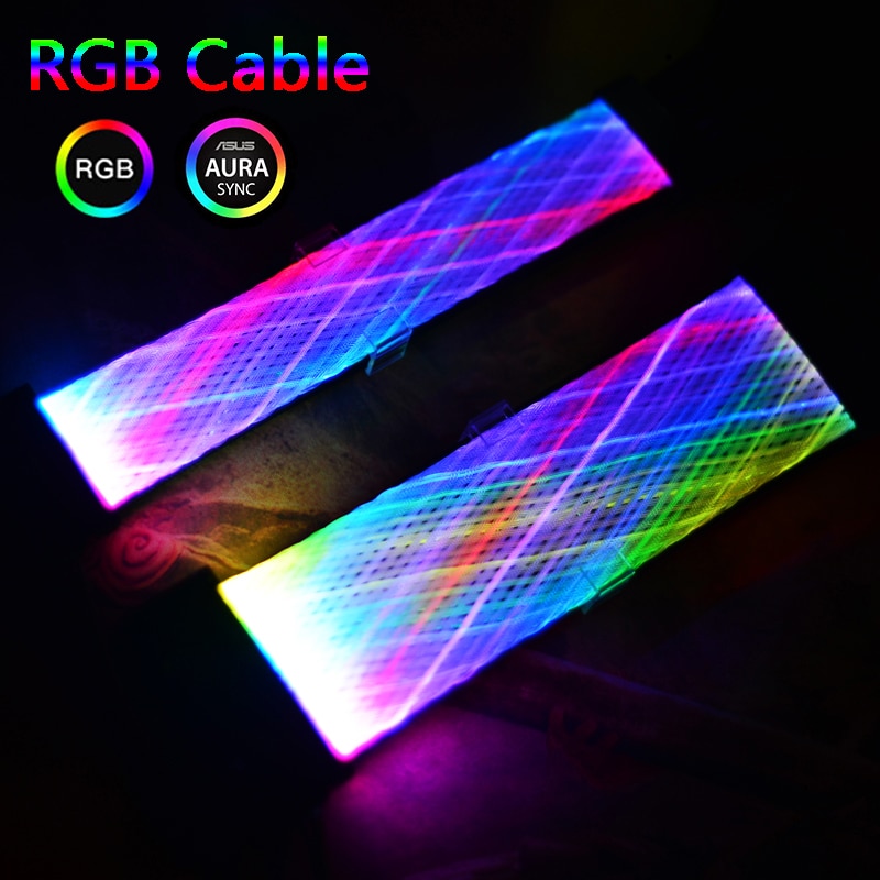 Strimer 24pin 8pin Rgb Kabel Uitbreiding Adresseerbare Gaming Led Strip Light Aura Sync Voor Voeding Moederbord Atx Pci-E gp