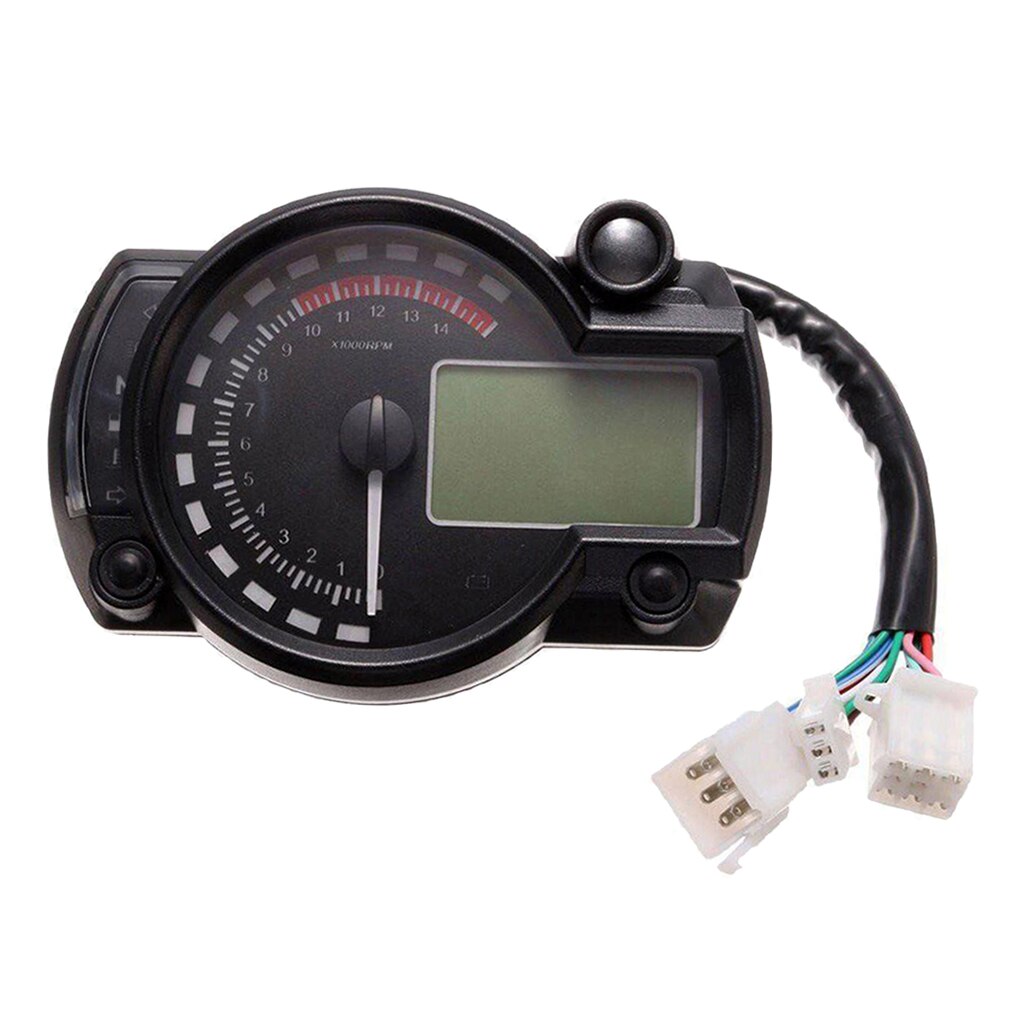 Motorcycle Digital LCD Speedometer Sensor Odometer Adjustable 14000RPM