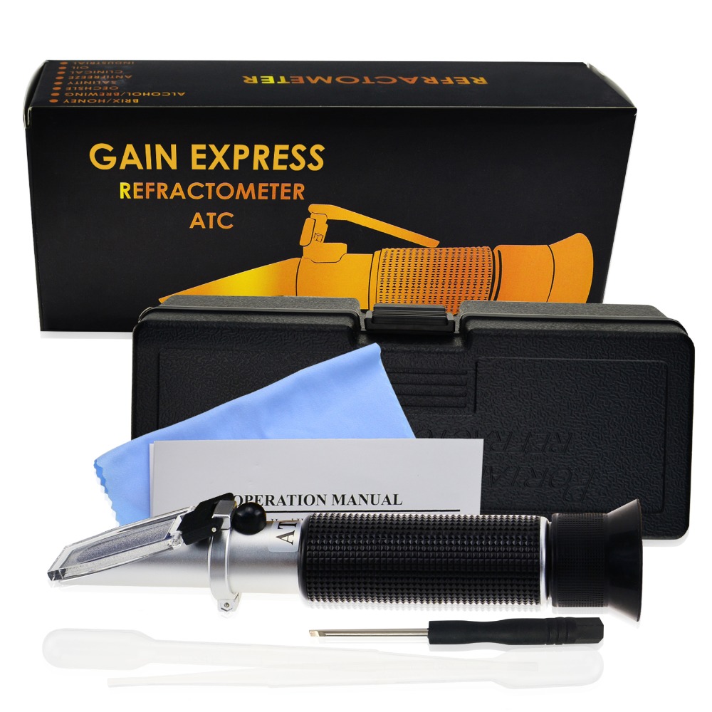 Réfractomètre à trois échelles Brix &amp; salinité, pour eau salée, récif marin saucière, Brix 0-10%/salinité 0-100PPT