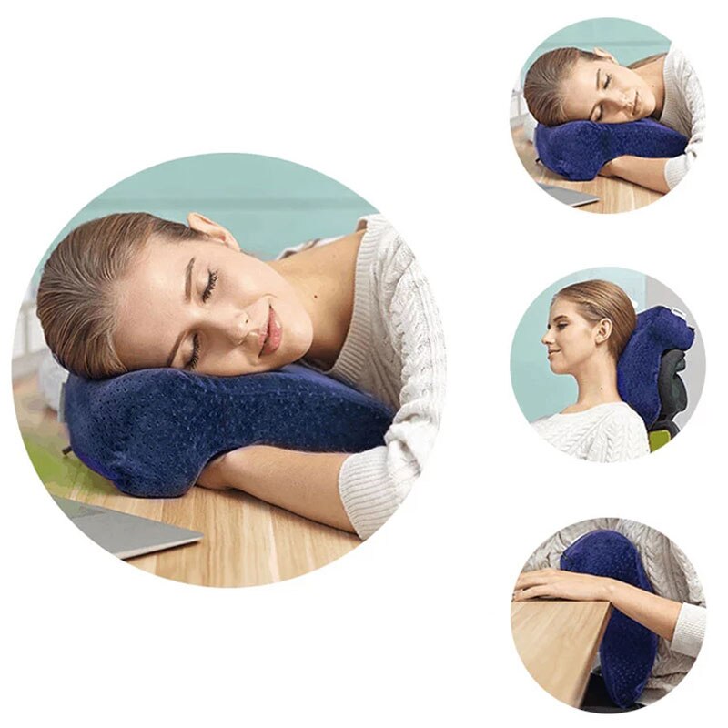 Espuma de memória viagem nap travesseiro sete-em forma de dormir na mesa almofada suporte de cabeça anti-mão dormência travesseiro crianças nap travesseiro