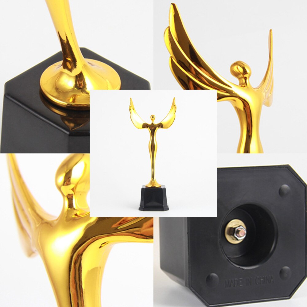 1 pieza de trofeo, premio de Logro, premio de Ángel dorado, Premio masculino para la empresa escolar (dorado)