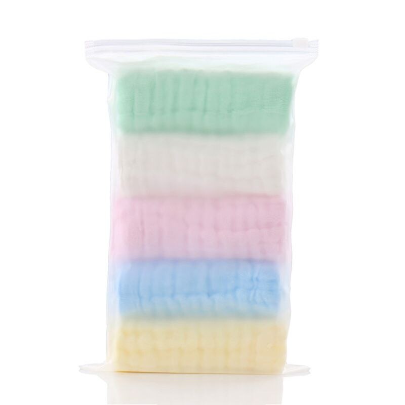 5 stk / parti 6- lag bundvand vask vask lommetørklæde nyfødte baby ansigt håndklæder pleje håndklæde størrelse 30*30cm: Multi