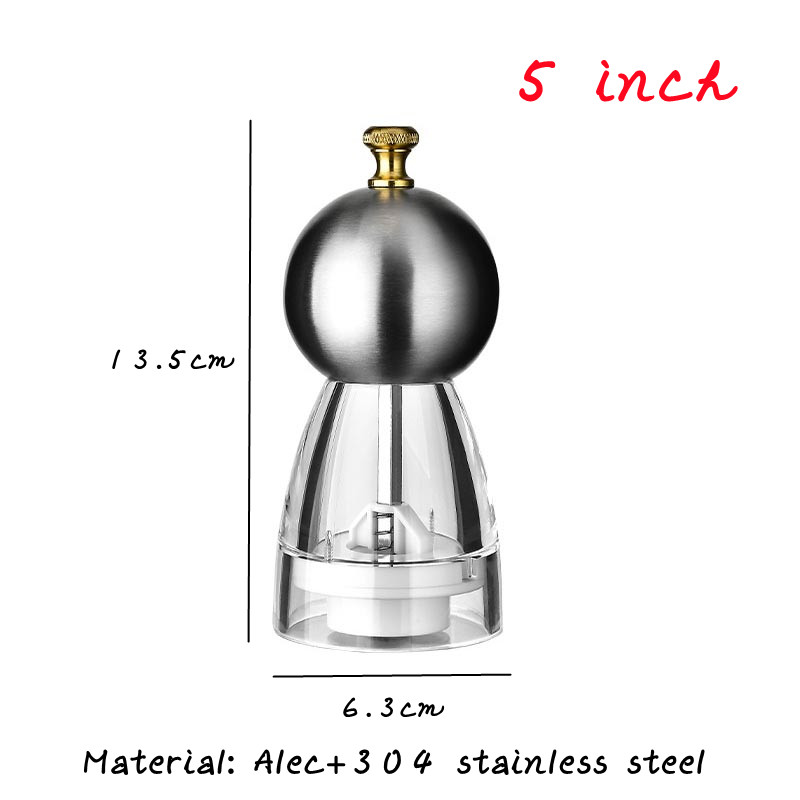 5/6/8 tums manuell pepparkvarn akryl keramisk kärna peppar havssaltkvarn multifunktionell spannmålskvarnar kryddkvarnar prylar: Mörk khaki