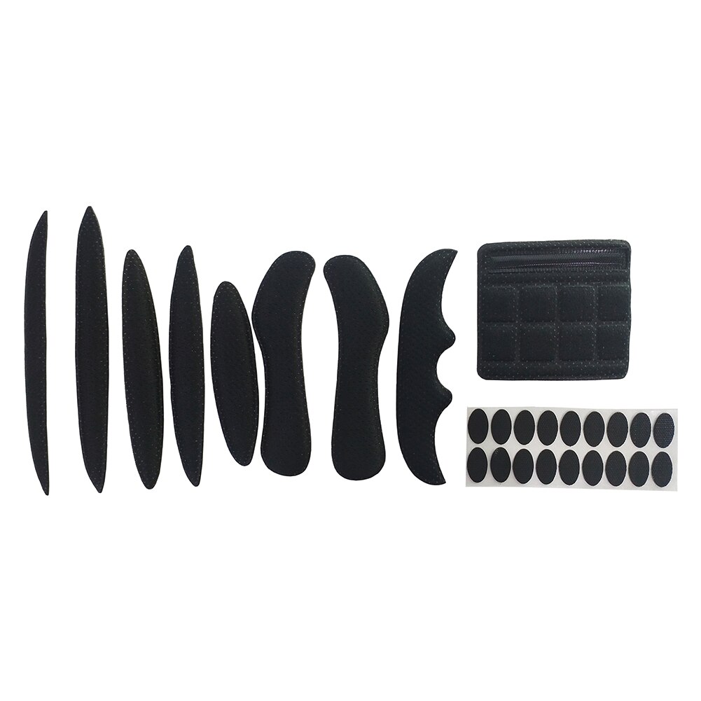 Kit de coussinets intérieurs pour casque de moto, 27 pièces, éponge douce de doublure scellée à séchage rapide pour cyclisme, accessoires de coussin de protection: Black