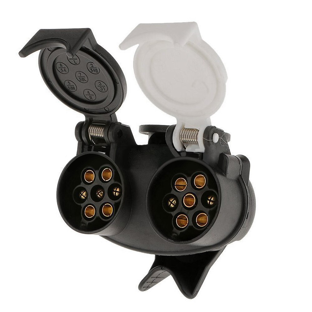 13- polig  to 7- polig euro släpvagnsdragning husvagn adapterkontakt med dubbla uttag