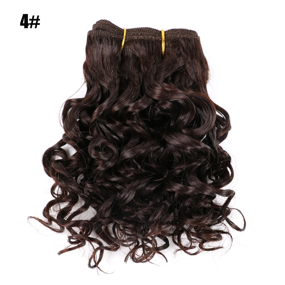 3Pcs/Lot Hair Weaving Afro Kinky Curly Hair Extensions For Women Synthetic High Temperature Fibre Ombre Crochet Hair Color: 4