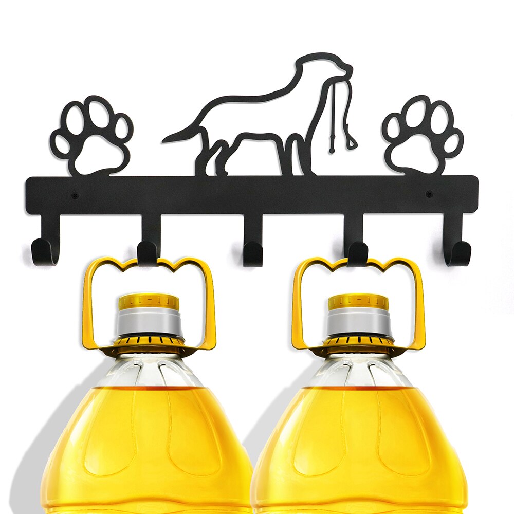 Colgador montado en la pared para perros y gatos, perchas de Metal negro para ropa de perro, soporte para llaves, ganchos de rango, almacenamiento, proveedor de mascotas