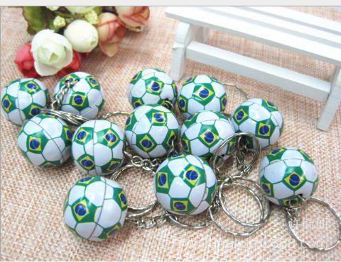 plastic basketball Bag Pendant Mini basketball Keychain men car key rings Sports Souvenir party favor School birthday: football1