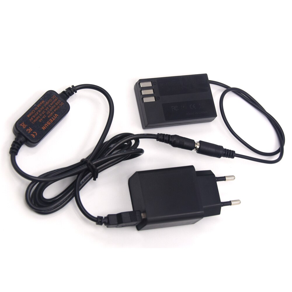 Power Bank USB Cable+D-LI109 Dummy Battery D-DC128 DC Coupler+Quick Charger for Pentax K-70 K-50 K-30 K-R K-2 K-S1 K-S2 Camera