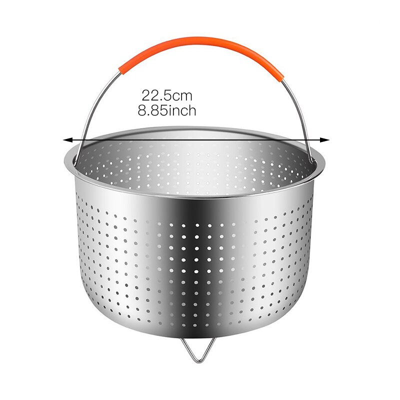 Filbake rustfrit stål luftfritering tilbehør opvaskemaskine sikkert nonstick robust damperkurv belægning højtrykskomfur værktøj: B