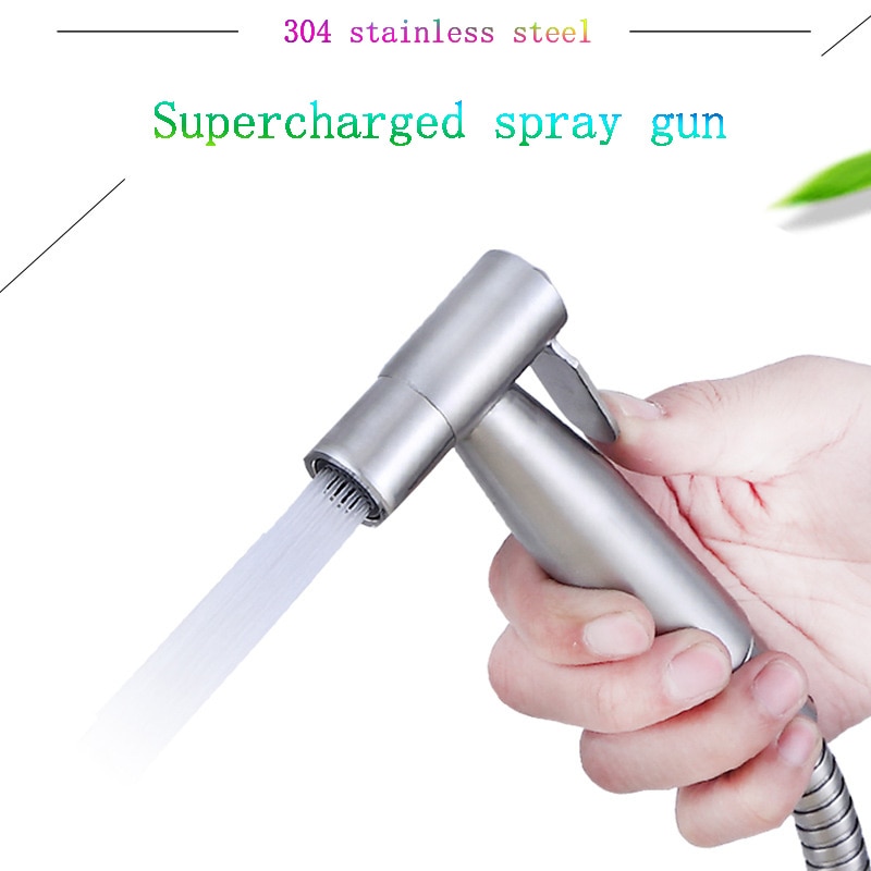 Stainless Steel Toilet Bidet Tap Jet Set Hand Held Shower Bathroom Sprayer Hygienic Shower Spray Gun Home Bathroom Bidet Faucet