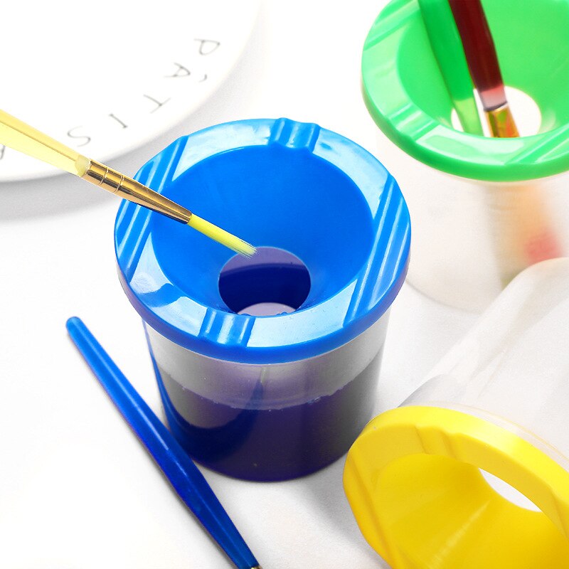 Geschilderd Art Pen Wassen Cup Plastic Transparante Multifunctionele Pen Wassen Emmer Aquarel Verf Schilderen Pen Wassen Cup