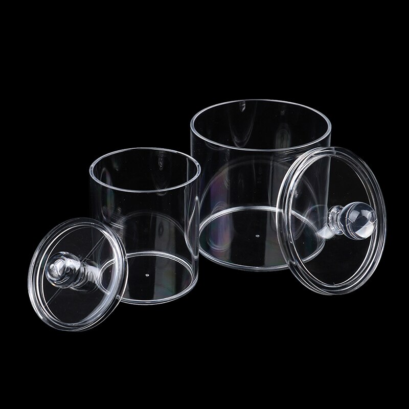 Clear Acrylic Cotton Pad Ear Bud Holder Cosmetic Makeup Organiser Storage Jars Storage Box Case 1 Pc