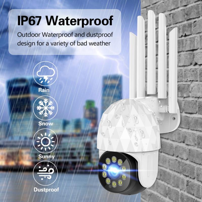 Cámara de seguridad PTZ IR CCTV para exteriores, videocámara Ip HD de 1080P, Wifi, detección de acción al aire libre, Control de electrodomésticos impermeable