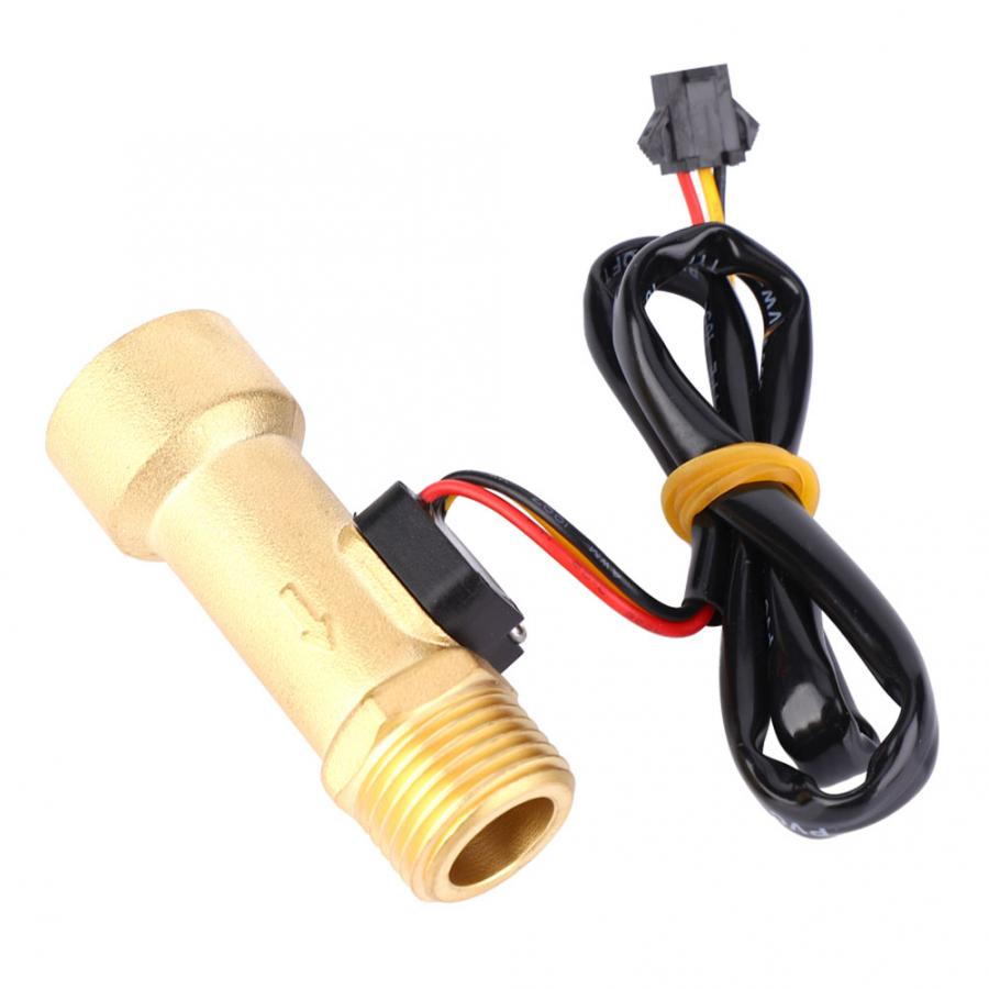 G1/2in Hall Effect Flow Rate Meter Male-Female Thread 1~30L/min Flow Sensor Gauge Water Flow Hall Sensor